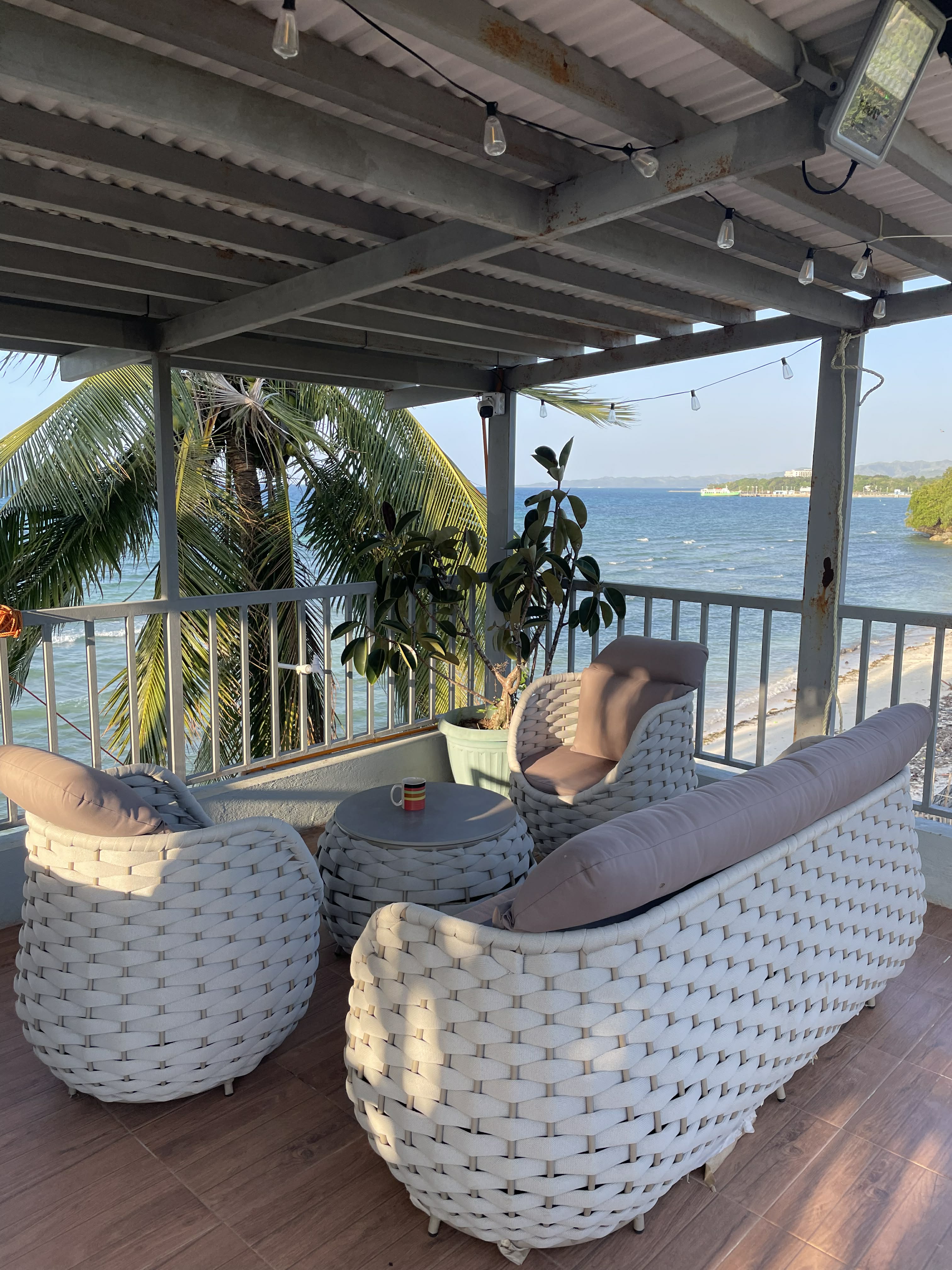 Rooftop lounge overlooking the ocean