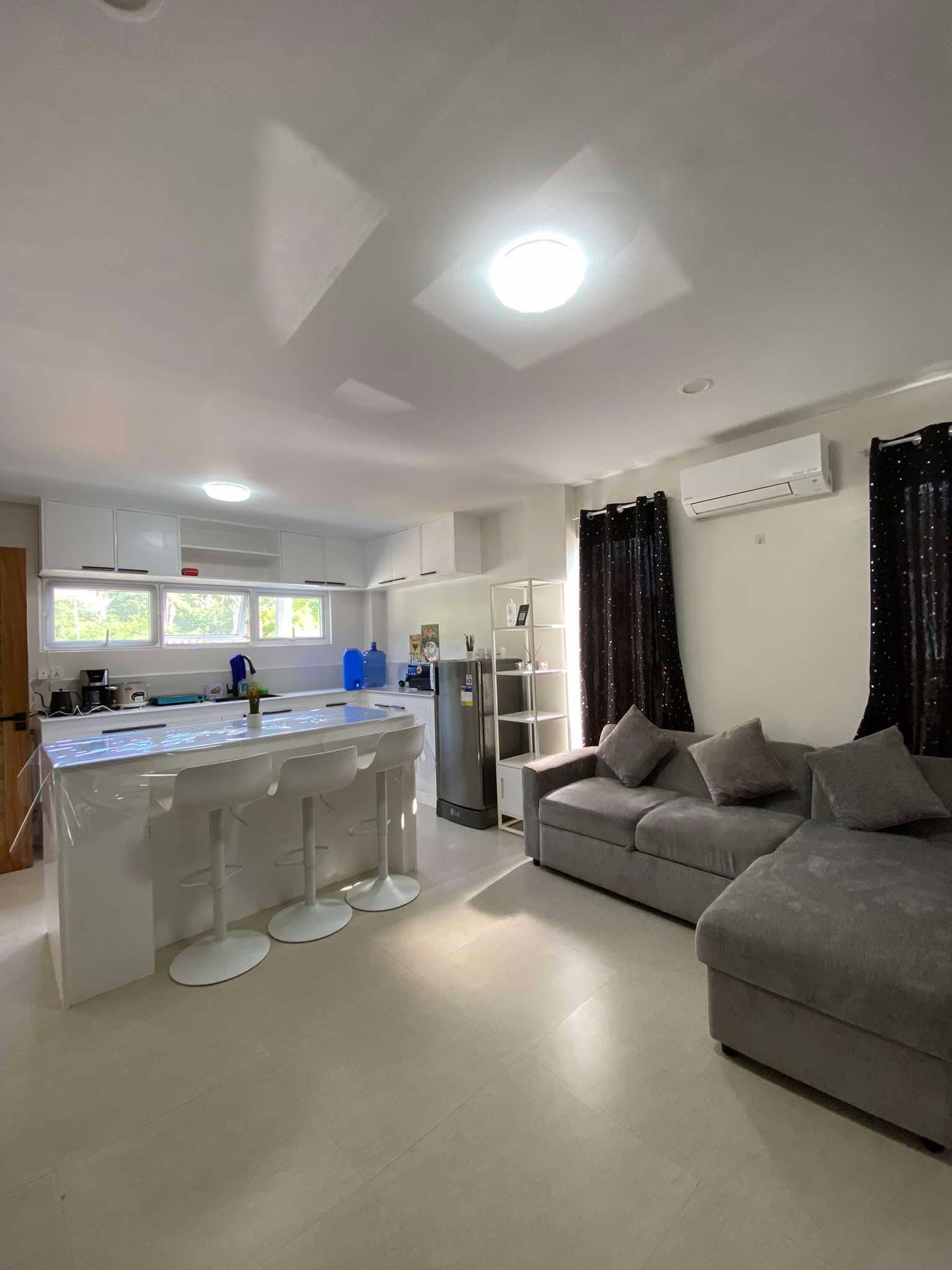 Open-plan living room and kitchen